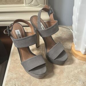 Steve Madden Valory Platform Grey or Taupe Women's Heels
